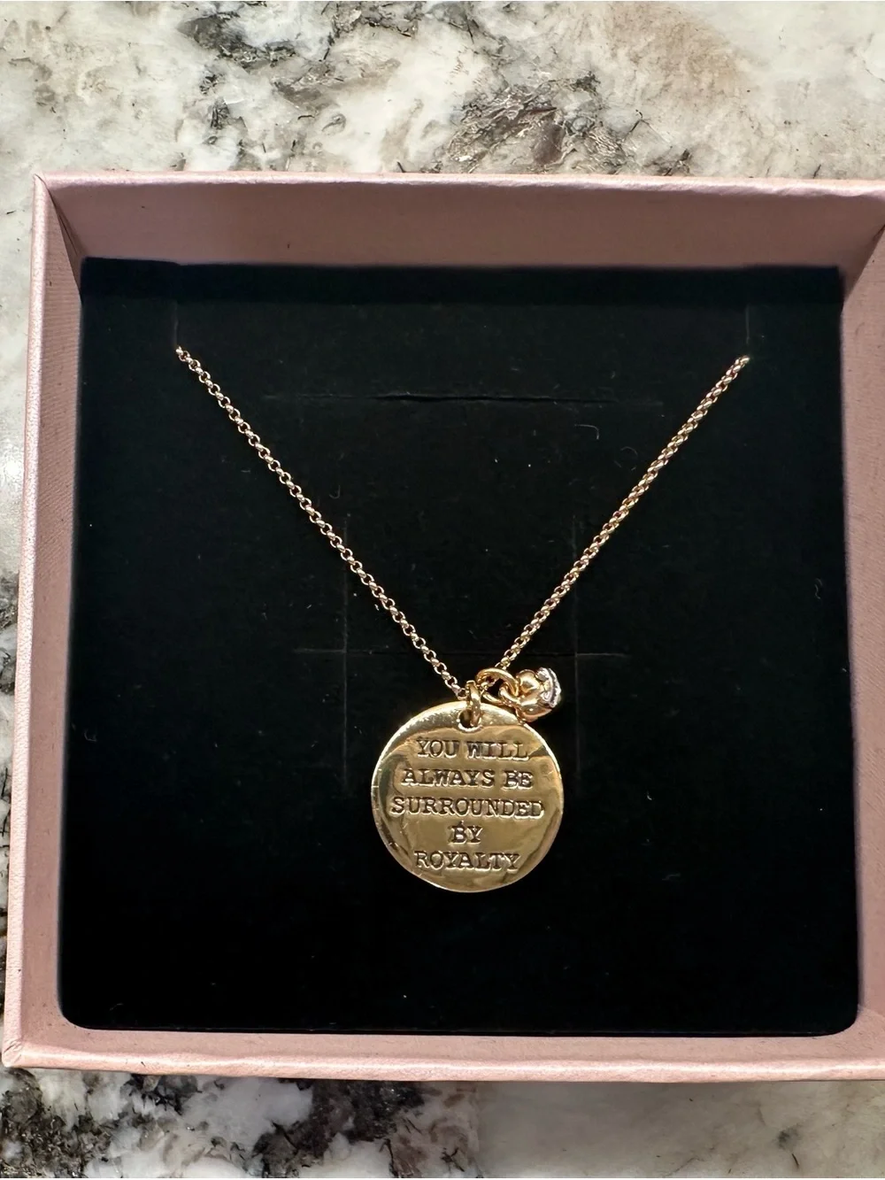 Juicy Couture Medallion Necklace Gold Crown Crest Royalty Heart Y2K